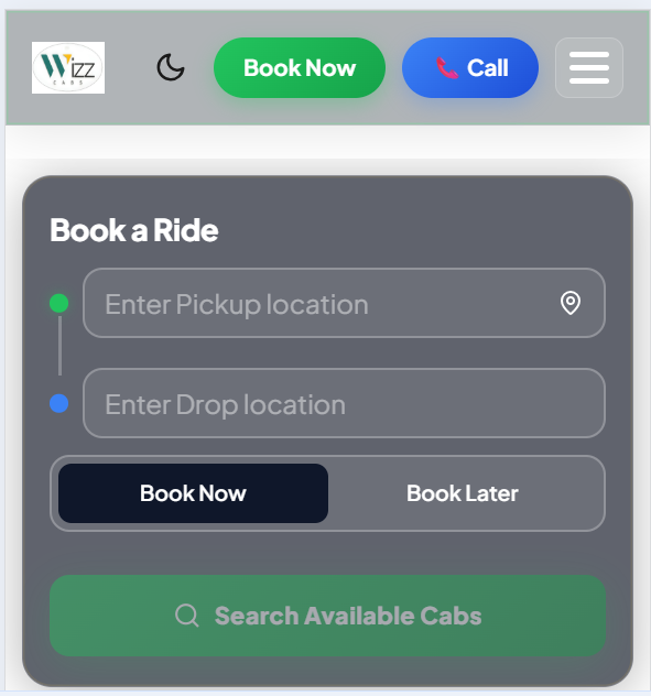 Mobile Experience — Fully responsive booking interface so riders can book rides on the go across Perth